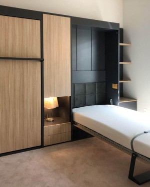 C - Royal Twin / Twin XL Wall Bed with Wardrobe