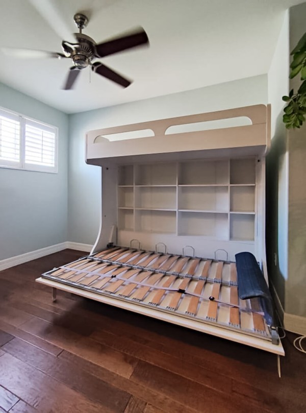 Castello Twin Over Full Wall Bunk Bed with Desk 1