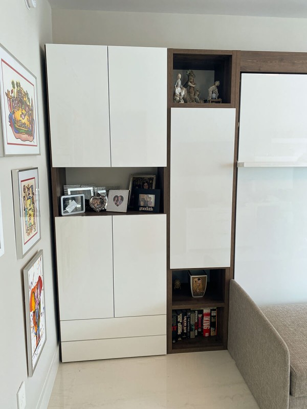 ROYAL Full Wall Bed with Sectional Sofa Bookcase and Wardrobes Set 4