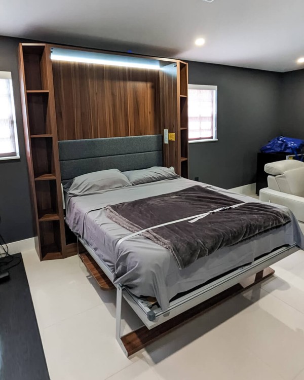 ROYAL Queen Wall Bed with Bookcase Set 128