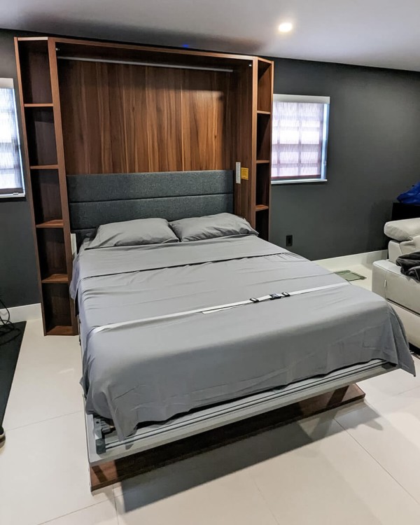 ROYAL Queen Wall Bed with Bookcase Set 130