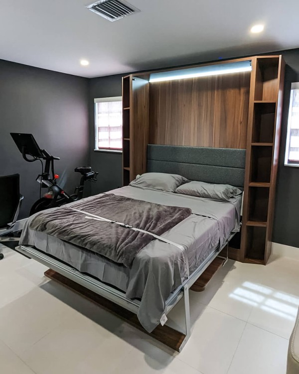 ROYAL Queen Wall Bed with Bookcase Set 132