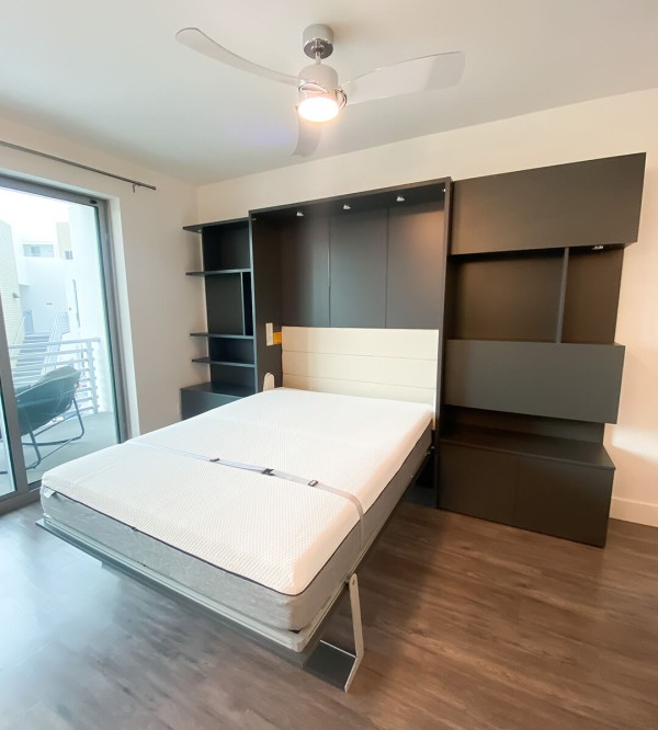 ROYAL Queen Wall Bed with Bookcase Set 160