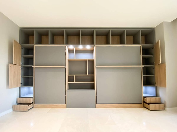 ROYAL Queen Wall Bed with Bookcase Set 85