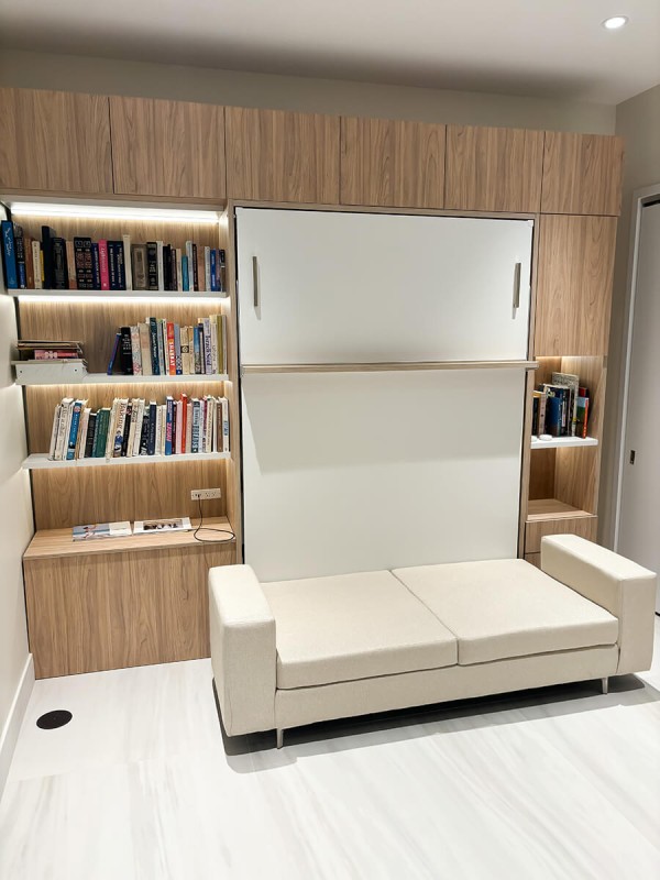 ROYAL Queen Wall Bed with Sectional Sofa Wardrobe and Bookcase Set 15