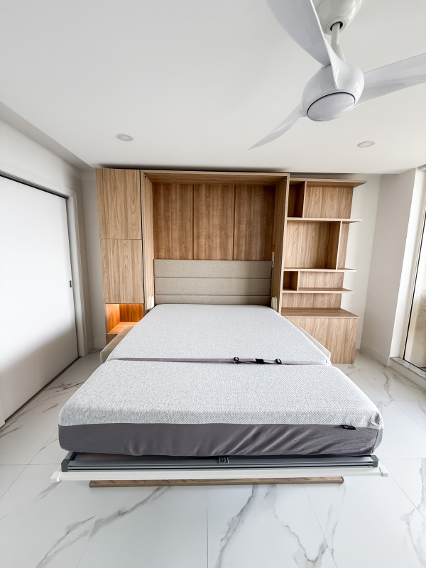 ROYAL Queen Wall Bed with Sectional Sofa Wardrobe and Bookcase Set 52