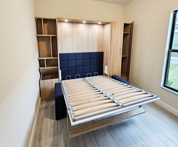 ROYAL Queen Wall Bed with Sectional Sofa and Bookcase Set 339