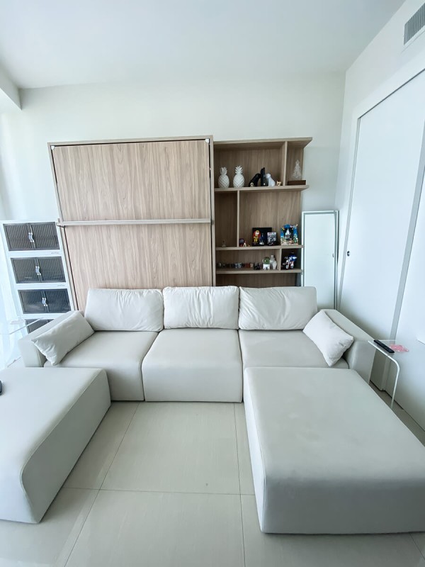 ROYAL Queen Wall Bed with Sectional Sofa and Bookcase Set 385