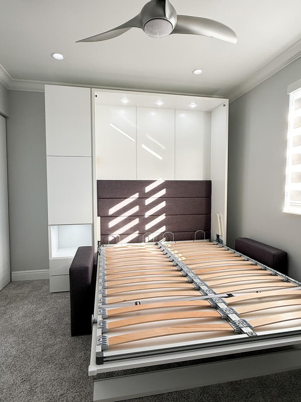 ROYAL Queen Wall Bed with Sectional Sofa and Bookcase Set 416