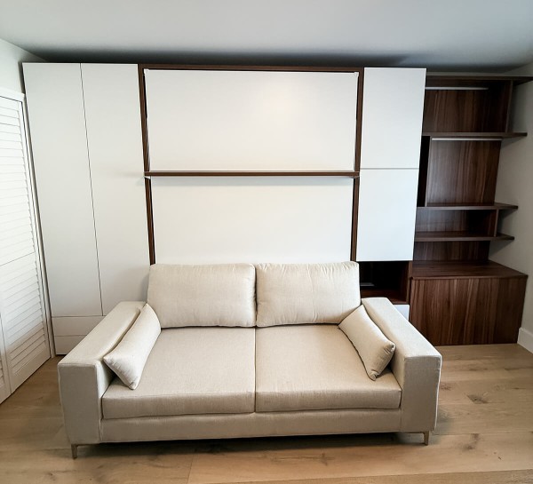 ROYAL Queen Wall Bed with Sectional Sofa and Bookcase Set 427