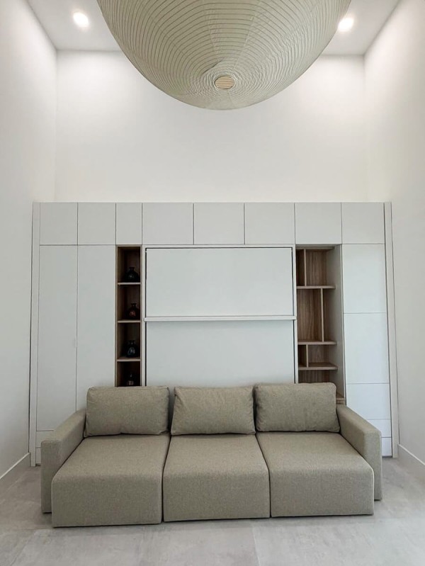 ROYAL Queen Wall Bed with Sectional Sofa Wardrobe and Bookcase