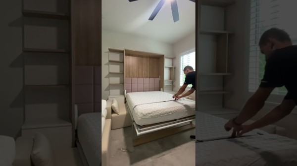 ROYAL Queen Wall Bed with Sectional Sofa and Bookcase Set