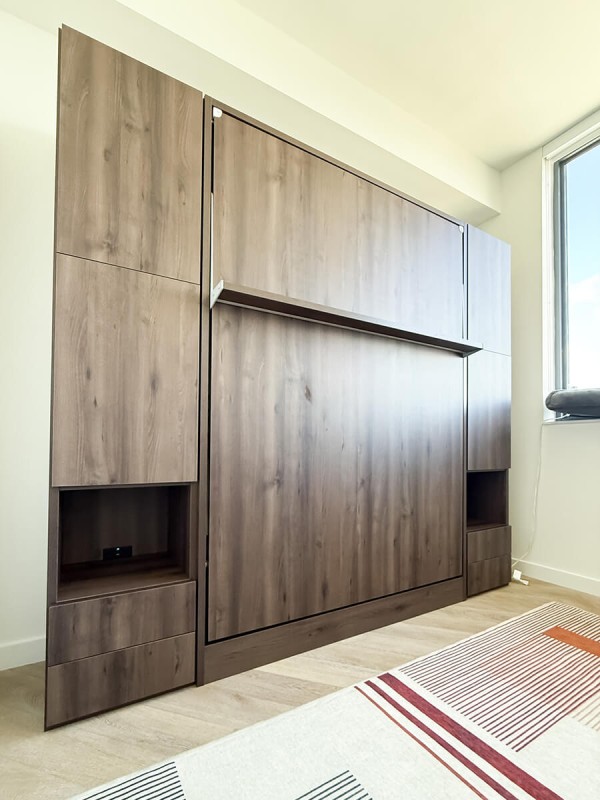 ROYAL Queen Wall Bed with Wardrobes 82