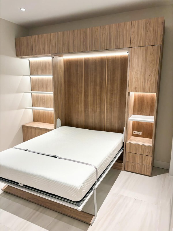 ROYAL Queen Wall Bed with Wardrobes and Bookcase Set 30