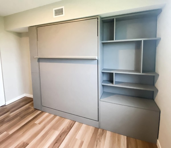 ROYAL Queen Wall Bed with Wardrobes and Bookcases