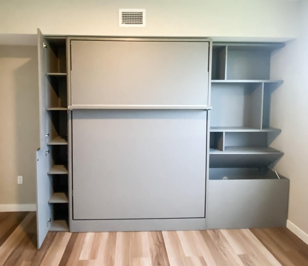 ROYAL Queen Wall Bed with Wardrobes and Bookcase Set 40