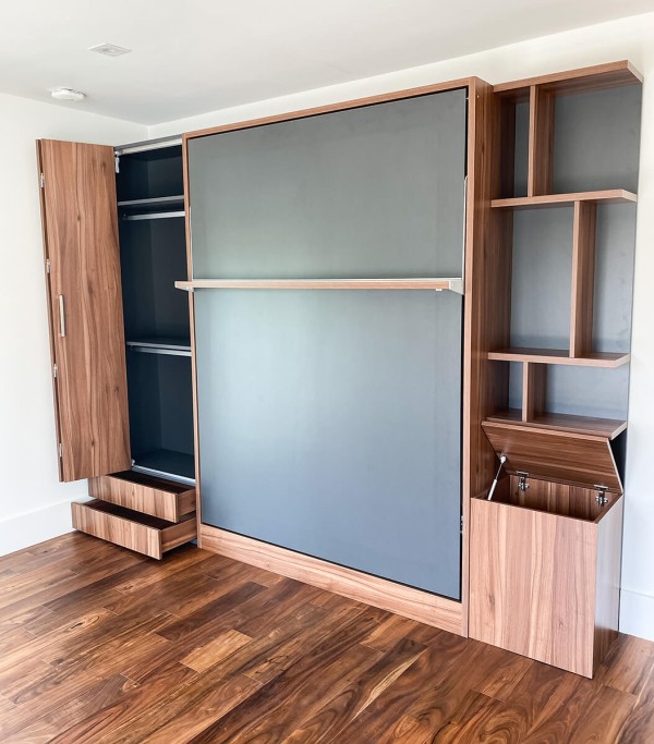 ROYAL Queen Wall Bed with Wardrobes and Bookcase Set 8