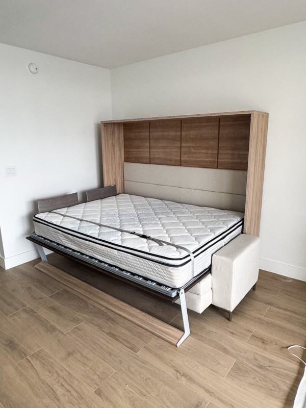 Royal Horizontal Queen Wall Bed with Sectional Sofa