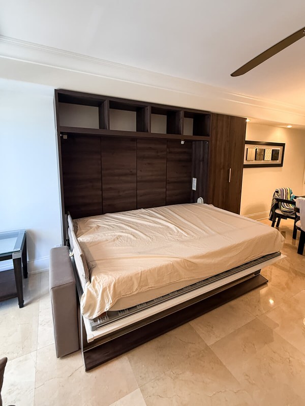 Royal Horizontal Queen Wall Bed with Bookcases 10