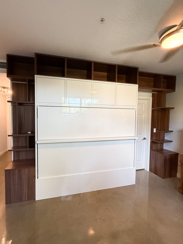 Royal Horizontal Queen Wall Bed with Bookcases 3