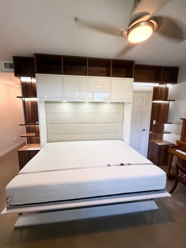 Royal Horizontal Queen Wall Bed with Bookcases 5