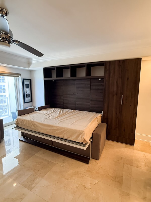 Royal Horizontal Queen Wall Bed with Bookcases 9