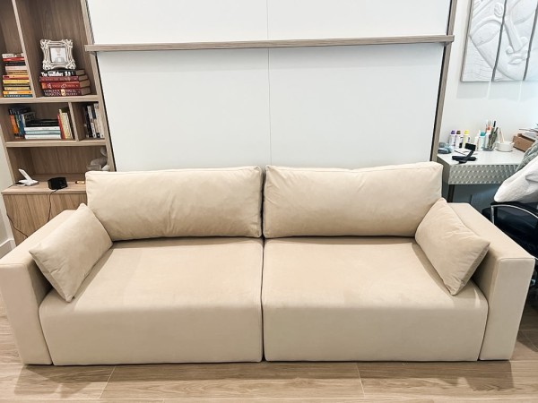 Royal King Murphy Bed with Sectional Sofa 2