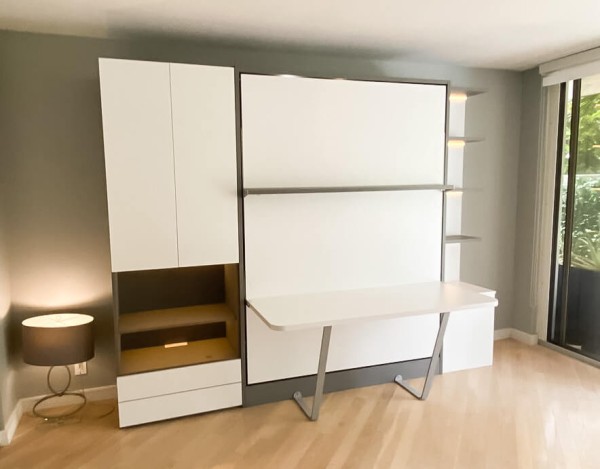 Royal Queen Wall Bed With Desk 71