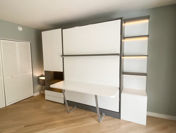 Royal Queen Wall Bed With Desk 73