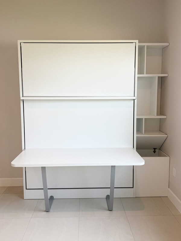 Royal Queen Wall Bed With Desk and Bookcase