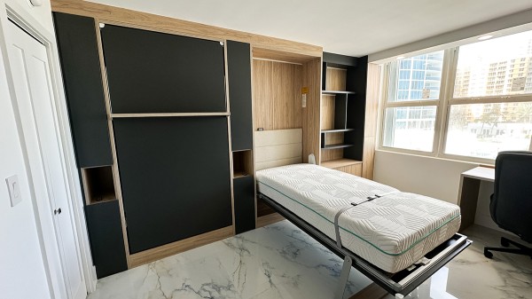 Royal Twin Twin XL Wall Bed with Bookcase and Wardrobe 4