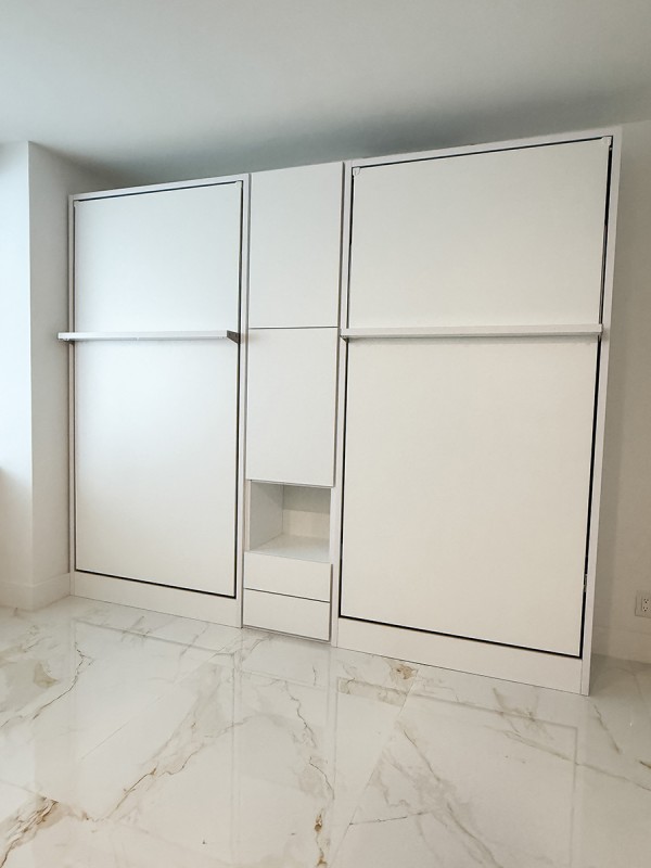 Royal Twin Twin XL Wall Bed with Bookcase and Wardrobe 9