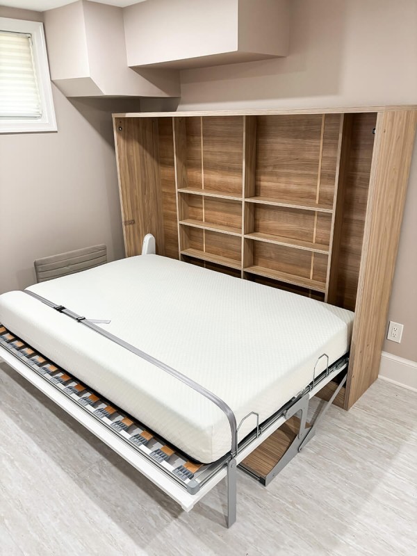 Spazio Full Size Wall Bed with Desk 9