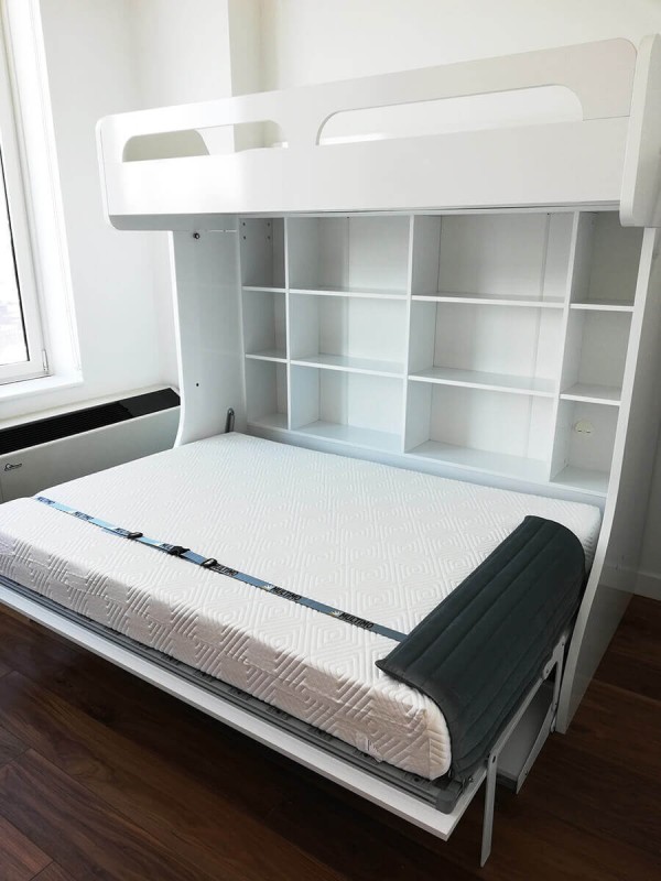 Castello Twin Over Full Wall Bunk Bed with Desk 7