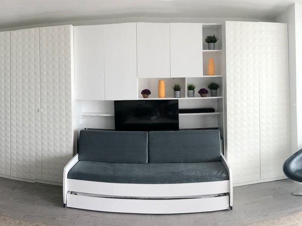 Eco Compact TwinTwin XL Sofa Bed and Cabinets System 2