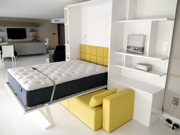 ROYAL Queen Wall Bed with Sectional Sofa and Bookcase Set 163