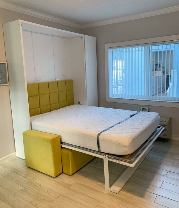 ROYAL Queen Wall Bed with Sectional Sofa and Bookcase Set 35