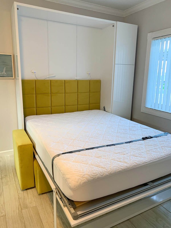 ROYAL Queen Wall Bed with Sectional Sofa and Bookcase Set 36