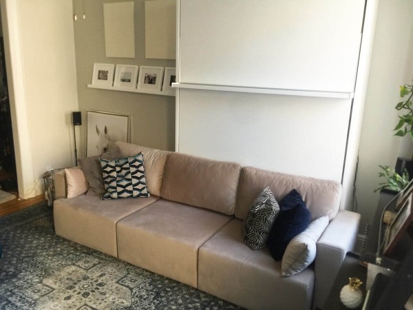 ROYAL Queen Wall Bed with Sectional Sofa and Bookcase Set 49