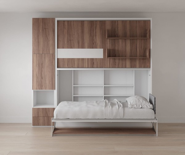 Parete Letto Twin Wall Bed System with Desk and Convertible Wardrobe 4