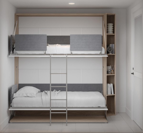 Pensiero Twin Wall Bunk Bed 19