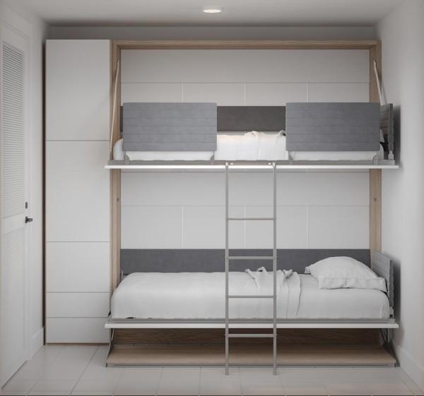 Pensiero Twin Wall Bunk Bed 21