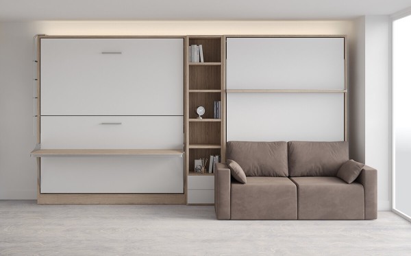 Pensiero Twin Wall Bunk Bed and ROYAL Queen Wall Bed