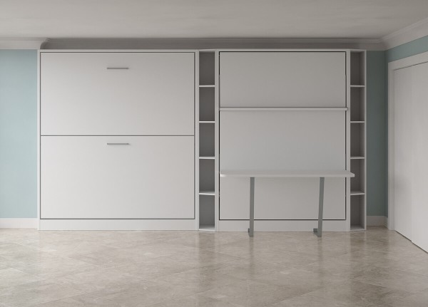 Pensiero Twin Wall Bunk Bed Royal Queen Wall Bed Bookcase and Desk 4