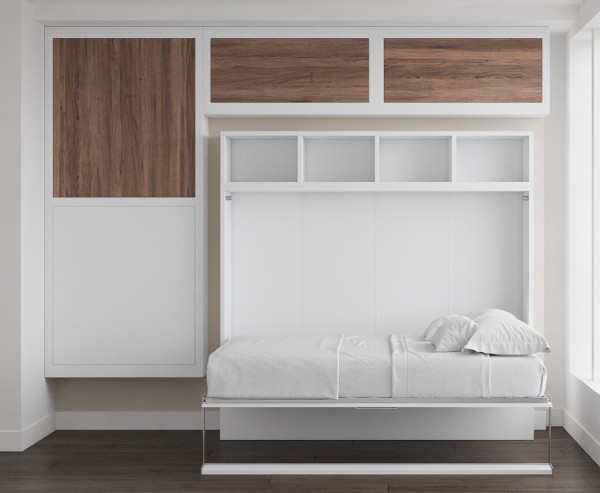 Royal Horizontal Queen Wall Bed with Bookcases 12