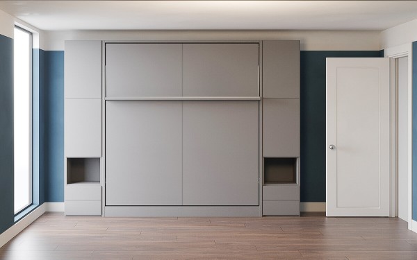 Royal King Murphy Bed with Bookcase 1