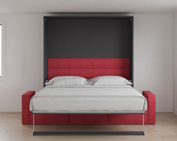 Royal King Murphy Bed with Sectional Sofa 12