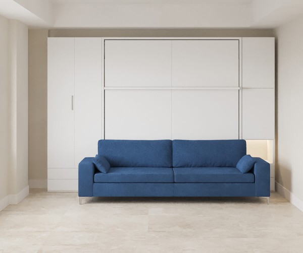 Royal King Murphy Bed with Sectional Sofa Wardrobe and Bookcase 15