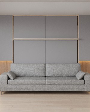 D - Royal King Murphy Bed with Sectional Sofa and Wardrobes