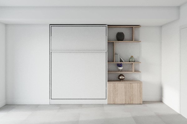 ROYAL Queen Wall Bed with Bookcase